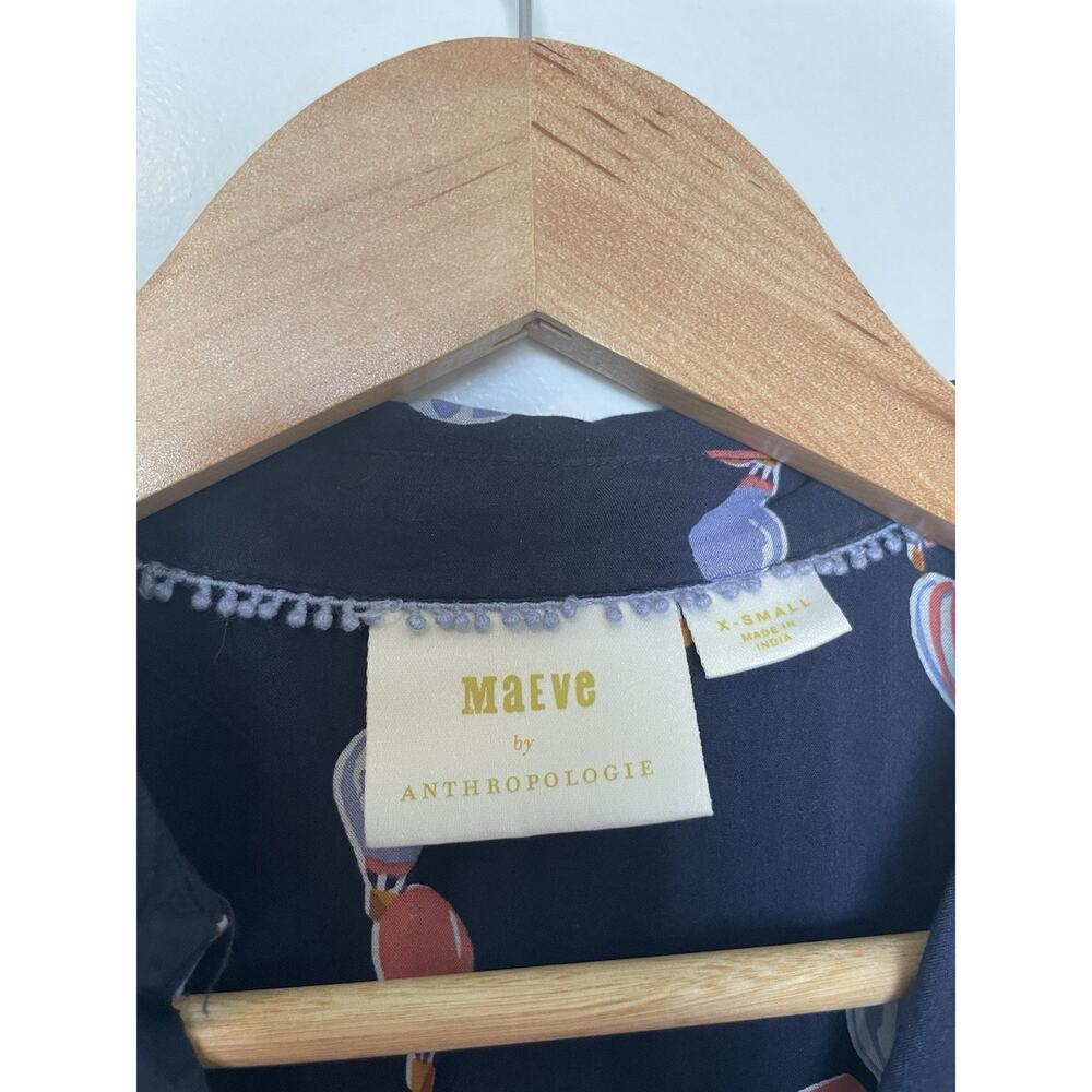 MAEVE BY ANTHROPOLOGIE SLEEVELESS NOVELTY PRINT HOT AIR BALLOON BLOUSE SZ XS - Picture 8 of 14